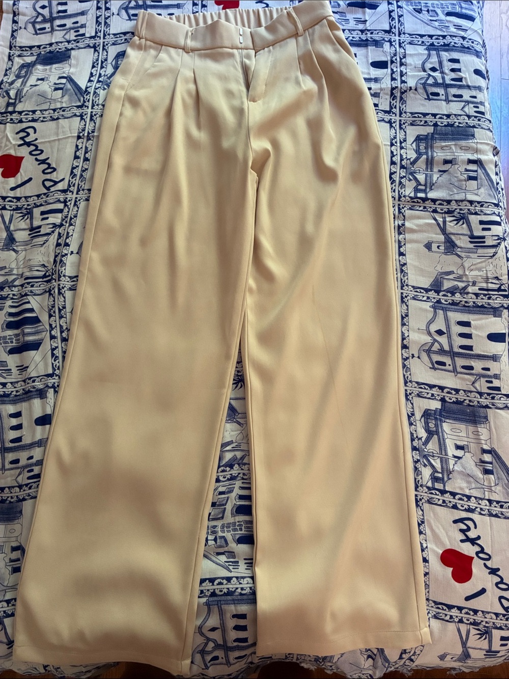 Classic Wide-Leg women’s  Dress Pants — Cream